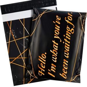 100 POLY MAILERS PLASTIC SHIPPING BAGS BLACK MARBLE